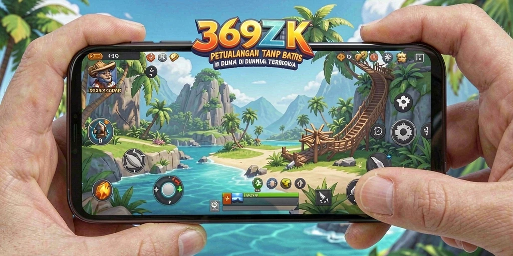Screenshot menampilkan pemandangan indah dunia terbuka di 369ZK.