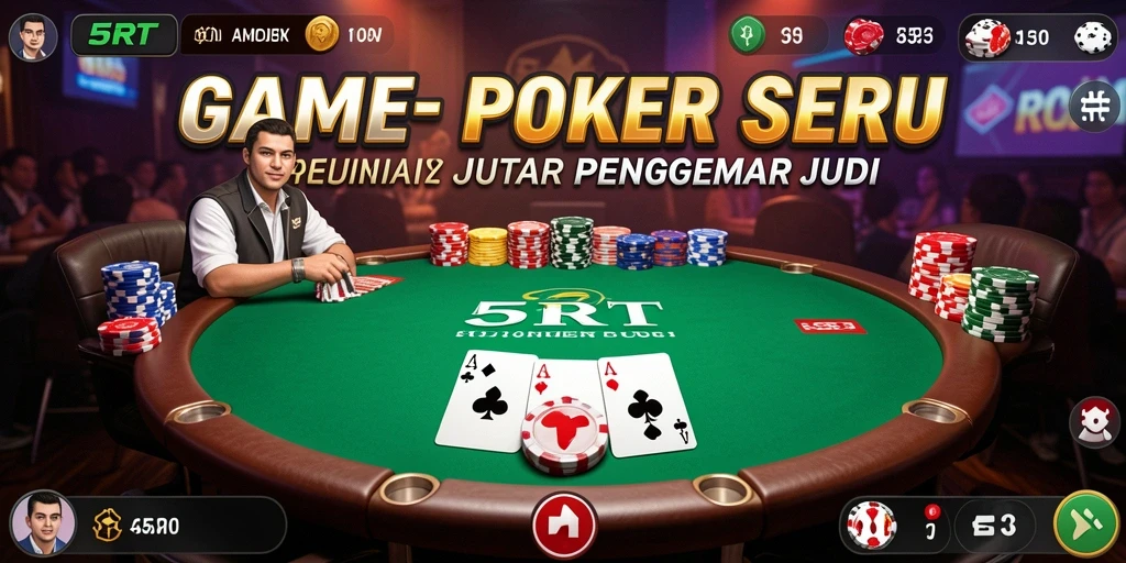 Screenshot gameplay 5RT menampilkan suasana permainan Poker yang seru.