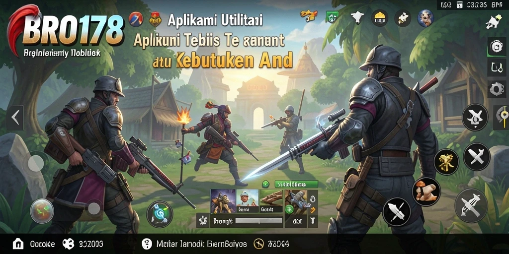 Tampilan utama aplikasi BRO178 dengan berbagai fitur utilitas.