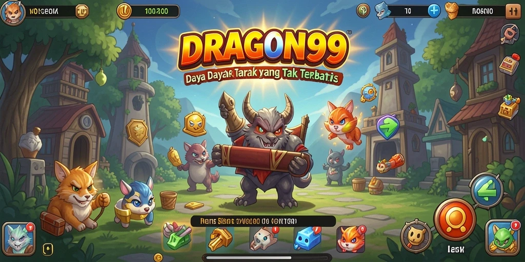 Tampilan gameplay DRAGON99 menampilkan aksi naga yang mendebarkan.