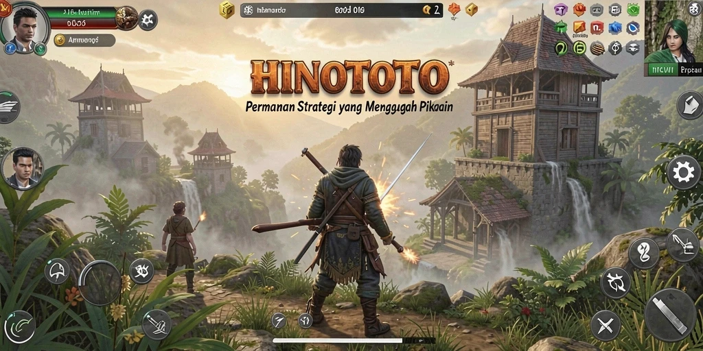 Tampilan gameplay HINOTOTO yang menampilkan strategi pertempuran yang intens.