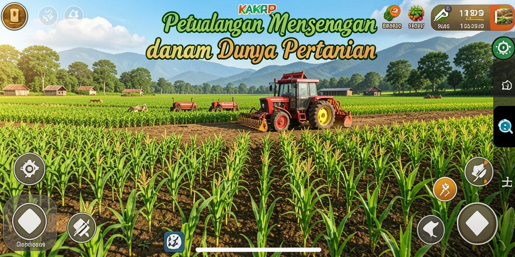 Gameplay KAKRP yang seru dan menyenangkan dalam dunia pertanian.