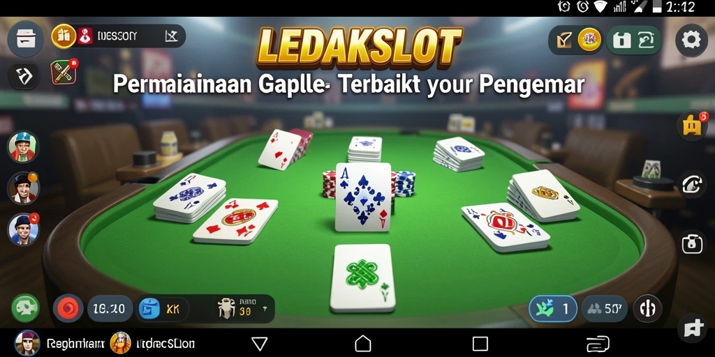 Tampilan gameplay LEDAKSLOT yang seru dalam permainan Gaple.