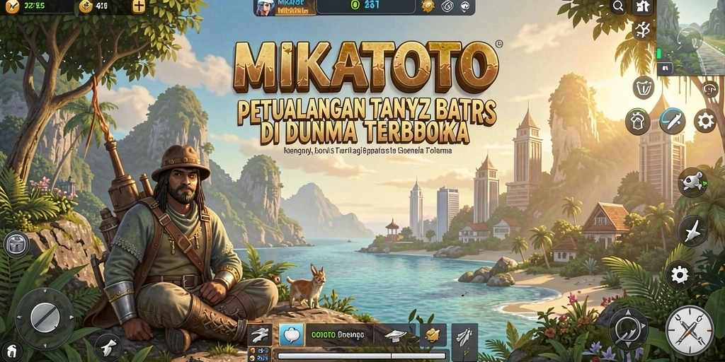 Tampak gameplay MIKATOTO di dunia terbuka yang luas dan interaktif.