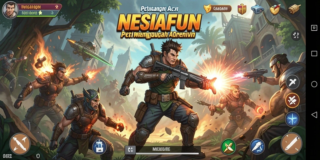 Tangkapan layar gameplay NESIAFUN yang penuh aksi.