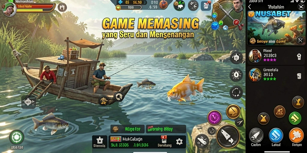 Tampak seru saat pemain menangkap ikan besar di NUSABET.