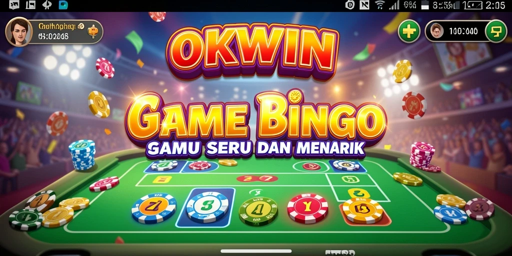Screenshot gameplay OKWIN yang menampilkan momen seru dalam permainan Bingo.