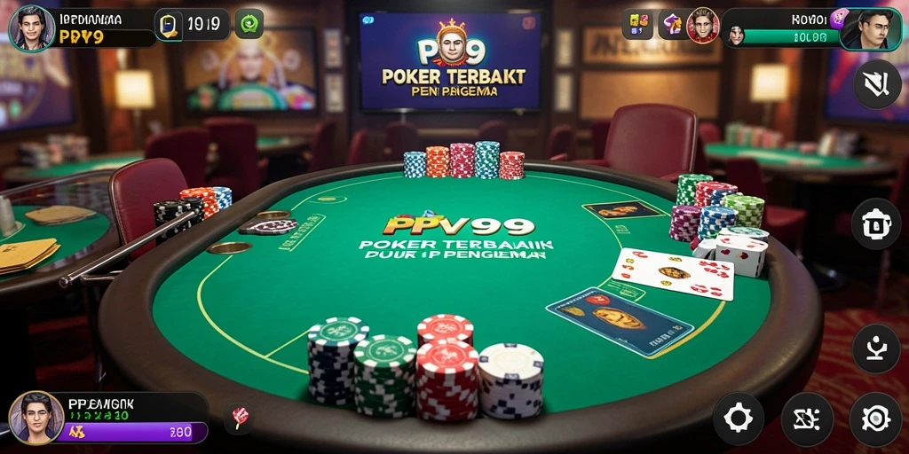 Screenshot dari gameplay poker yang menegangkan di PPV99.