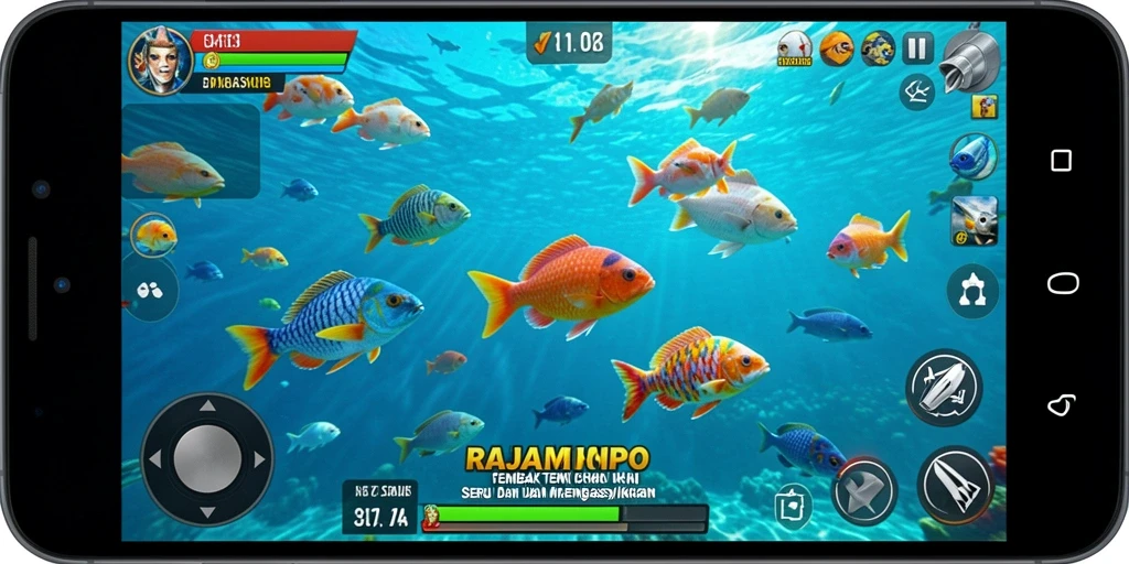 Tangkapan layar gameplay Tembak Ikan RAJAMPO yang mengasyikkan.