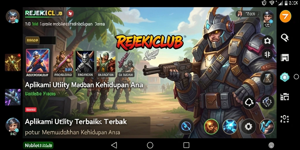 Tampilan screenshot utama REJEKICLUB yang memperlihatkan fitur-fitur Utility.