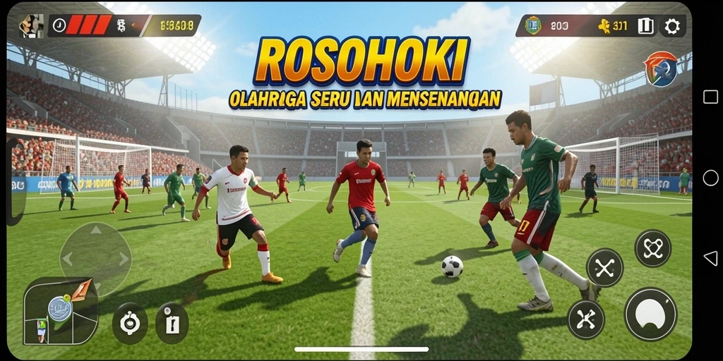 Tampilan aksi spektakuler dalam gameplay ROSOHOKI yang penuh semangat.