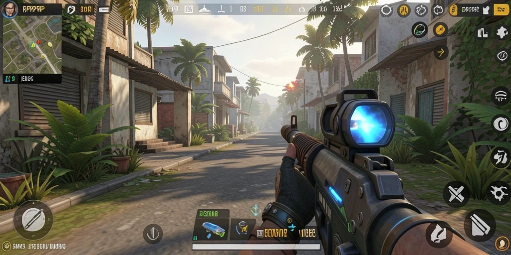 Tampilan gameplay RPRPRP yang mendebarkan dengan aksi tembak-menembak.
