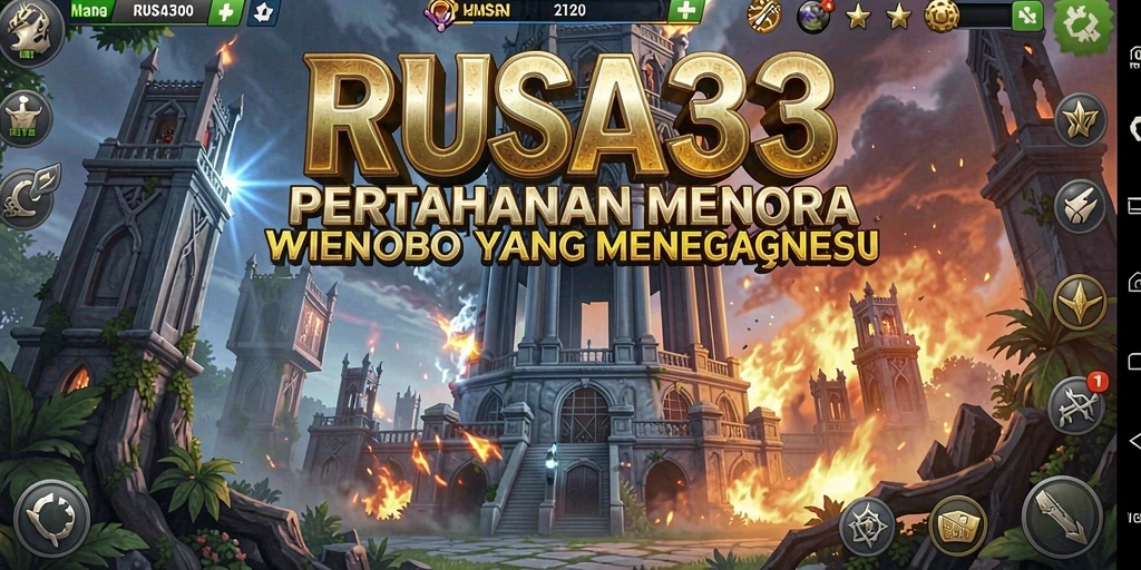 Tampilan gameplay RUSA33 yang penuh aksi dan strategi Tower Defense.