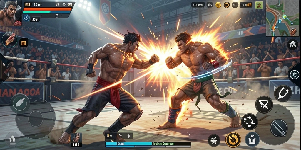 Screenshot menunjukkan aksi bertarung seru di S13 dengan karakter menarik.