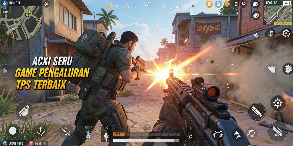 Screenshot gameplay V21 dengan aksi seru dalam mode TPS.